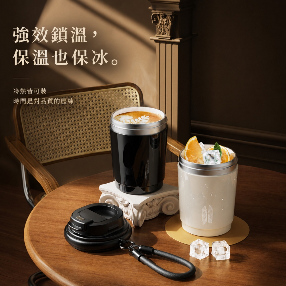 高顏值不鏽鋼陶瓷內膽保溫杯咖啡杯320ml