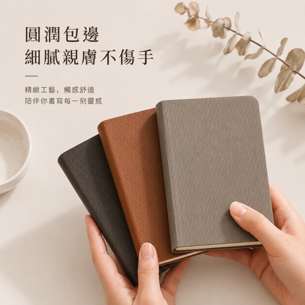 B6方形筆記本霧面直紋口袋本
